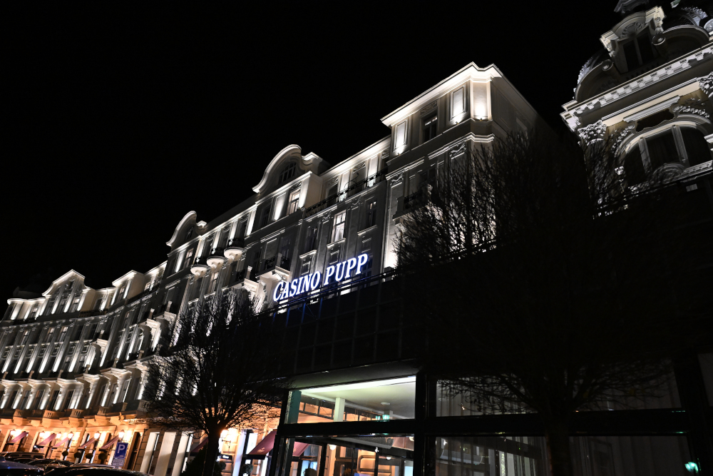 Casino Pupp at night, Carlsbad, Czech Republic