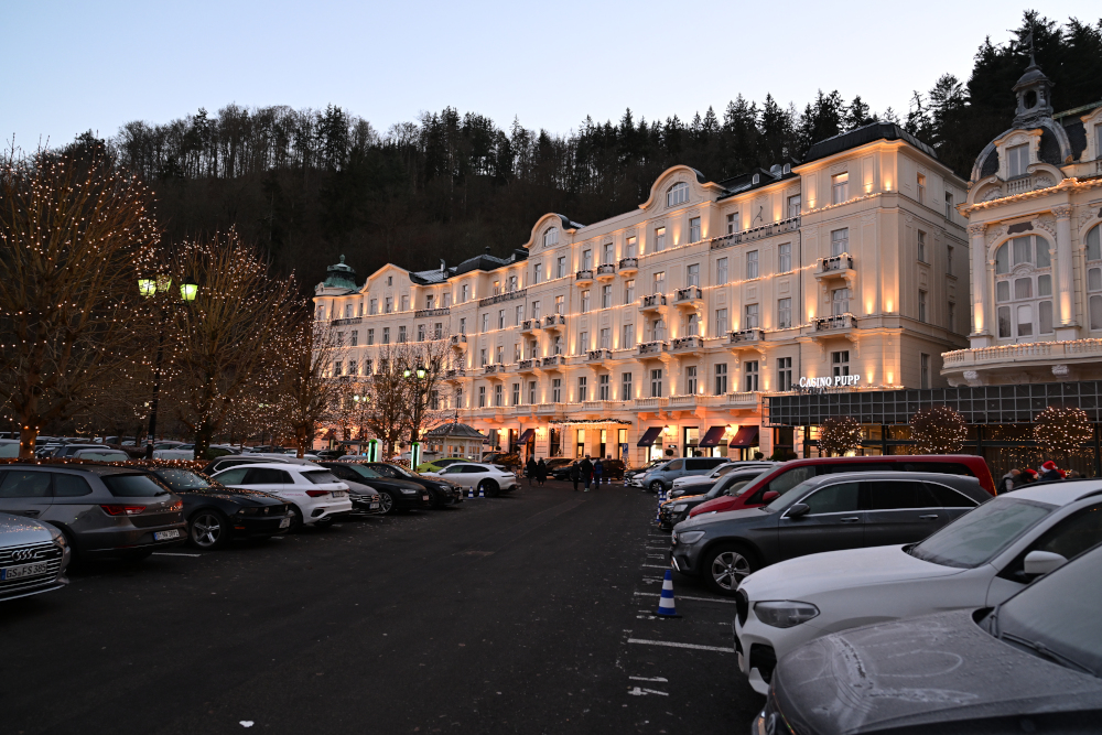 Grand Hotel Pupp fat night in Karlovy Vary in Christmass time