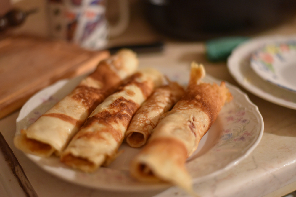 Detail of home pancakes.