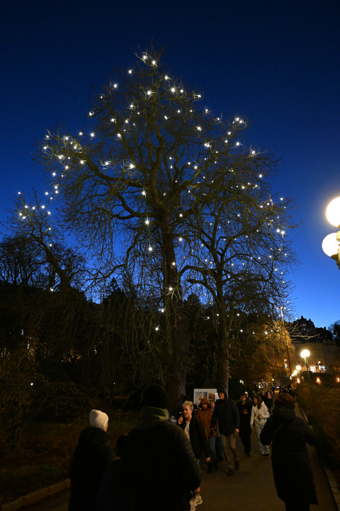 Night walk during Christmass time in Karlovy Vary.