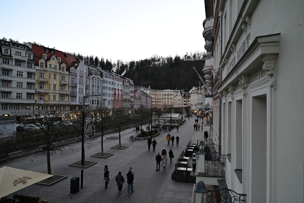 Street in centre Karlovy Vary.