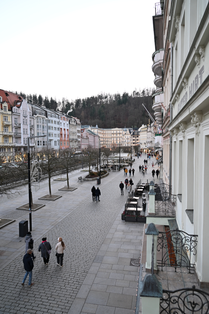 Street in city center of Karlovy Vary